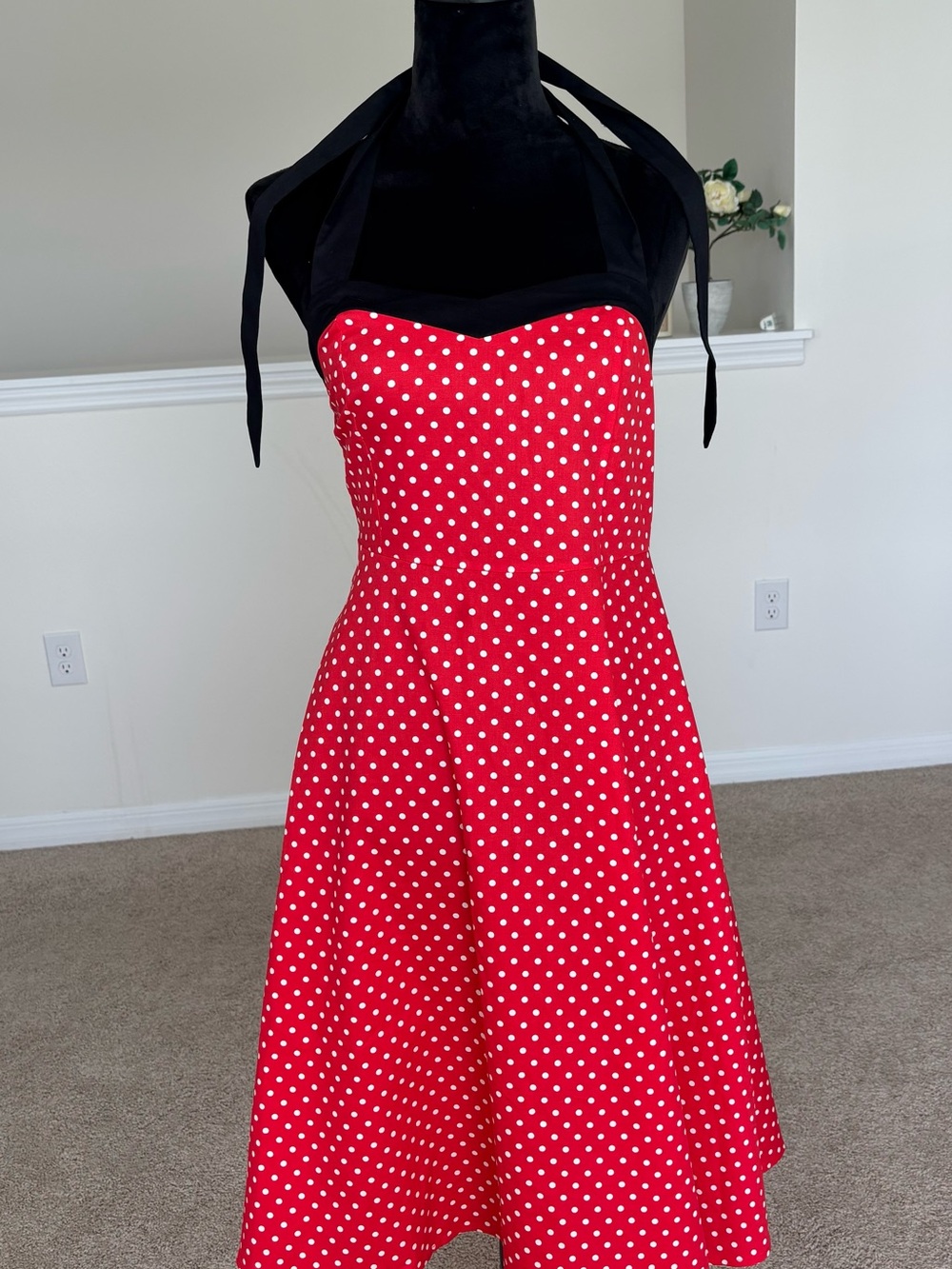 Vintage-Inspired Red Polka Dot Swing Dress | Retro/ Pin Up Style/ S